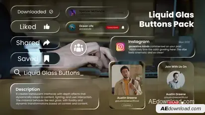 Liquid Glass UI Elements Elements template preview