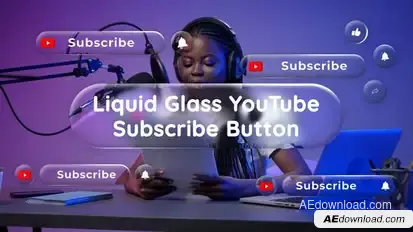 Liquid Glass YouTube Subscribe Buttons Elements template preview