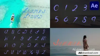 Liquid Letters for After Effects Elements template preview