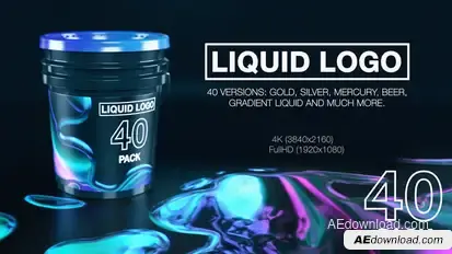 Liquid Logo Reveal (40 in 1 Pack) Logo Stings template preview