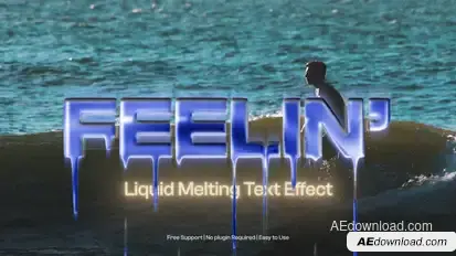 Liquid Melting Text Titles template preview