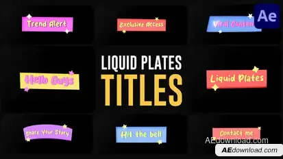 Liquid Plates Titles for After Effects Titles template preview