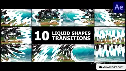 Liquid Shapes Transitions | After Effects Elements template preview