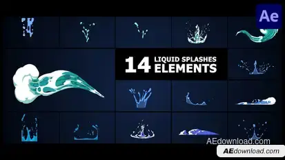 Liquid Splashes Elements | After Effects Elements template preview