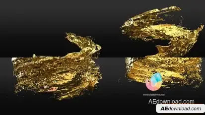 Liquid style Gold Logo reveal Logo Stings template preview