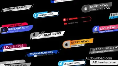 Live News Lower Thirds | Part 2 Elements template preview