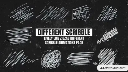 Lively Line Zigzag Different Scribble Animations Pack Elements template preview