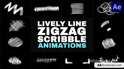 Lively Line Zigzag Scribble Animations | After Effects Elements template preview