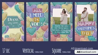 Lively Valentine Intro Video Displays template preview