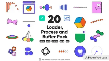 Loader, Process and Buffer Lottie Pack Elements template preview