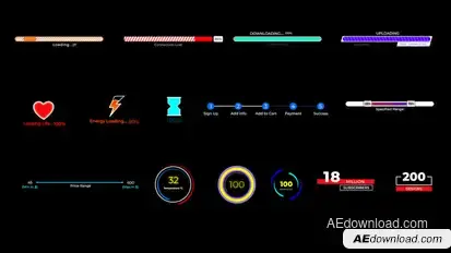 Loading Bars & Counting Titles Elements template preview
