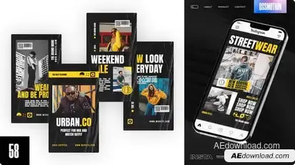 Local Fashion Streetwear Instagram Stories Video Displays template preview