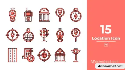 Location Icon After Effect Elements template preview