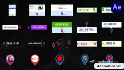 Location Pin Titles for After Effects Titles template preview