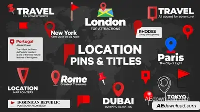 Location Pins and Text Titles template preview