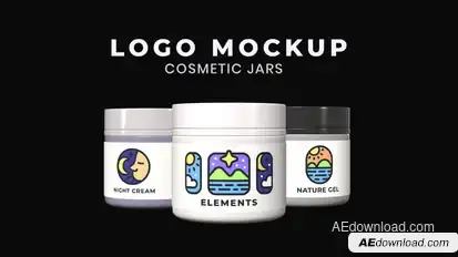 Logo Mockup on Cosmetic Jar template | After Effects Logo Stings template preview