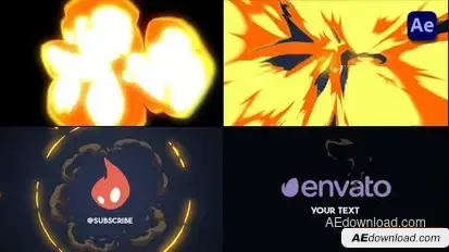 Logo Opener - 2D Cartoon Explosion [After Effects] Openers template preview