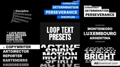 Loop Text Animation Titles template preview