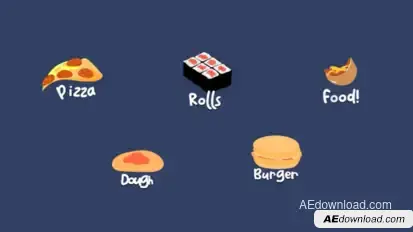 Looped Food Animations And Titles for After Effects Elements template preview
