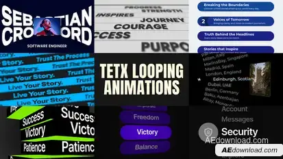 Looping Text Animations Pack Titles template preview