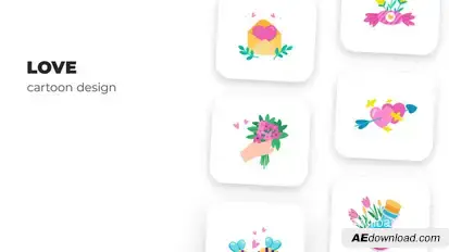Love - Cartoon Design Elements template preview