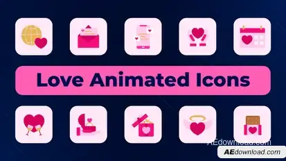 Love Animated Icons Elements template preview