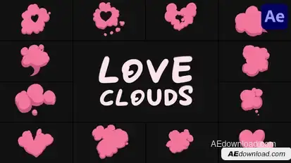 Love Clouds for After Effects Elements template preview