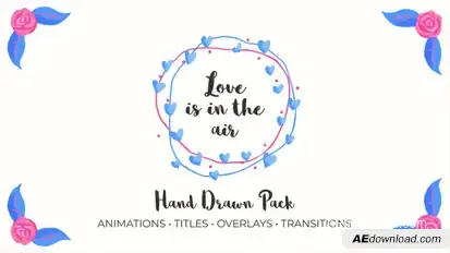 Love Is In The Air. Hand Drawn Pack Elements template preview
