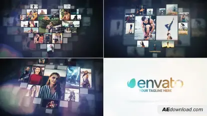 Love Photo Wall // Mosaic Photo Gallery // Logo Reveal Video Displays template preview