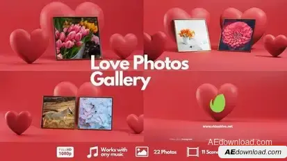 Videohive Love Photos Gallery Video Displays template preview