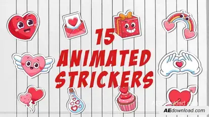 Love Stickers Pack. Elements template preview