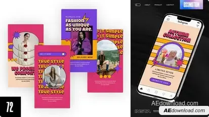 Lovely Fashion Stories Video Displays template preview