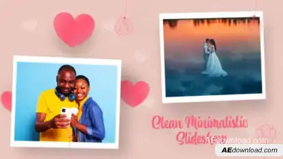 Lovely Slideshow and Happy Valentines Day Video Displays template preview