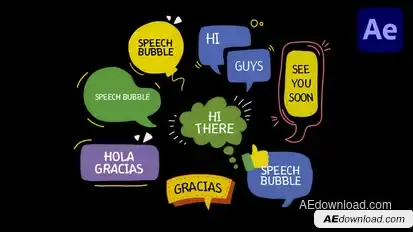 Lovely Speech Bubble | AE Titles template preview