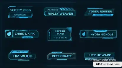 Lower Thirds in Sci-fi Style Elements template preview