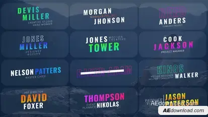 Lower Thirds Colorful Titles template preview