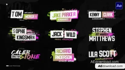 Lower Thirds Grunge  AE Elements template preview