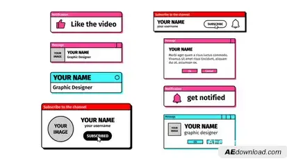 Lower Thirds Pack Elements template preview