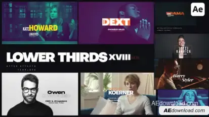Lower Thirds XVIII Titles template preview
