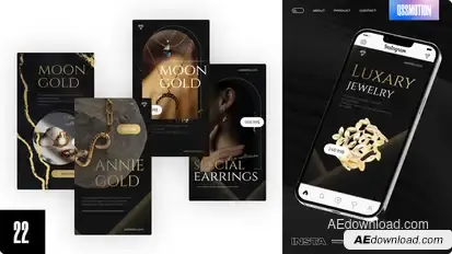 Luxary Instagram Stories Video Displays template preview