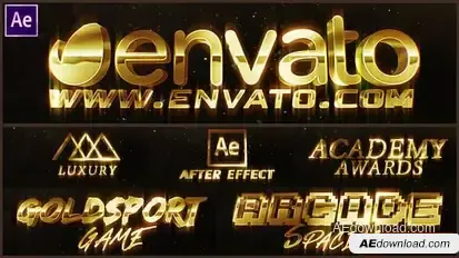 Luxury Gold Text Logo Intro Openers template preview