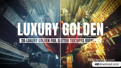 Luxury Golden Foil Glitter Overlays Pack Elements template preview