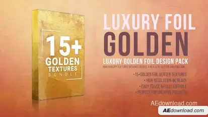 Luxury Golden Foil Glitter Textures Collection – Elegant Metallic Overlays Pack Elements template preview