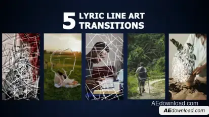 Lyric Line Art Transitions for After Effects Elements template preview