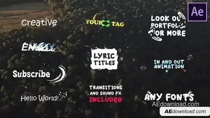 Lyric Titles| After Effects Template Titles template preview