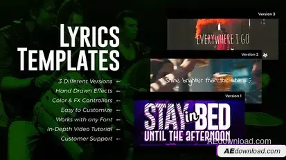 Videohive Lyrics Templates (3 Versions) Video Displays template preview