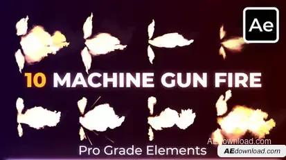 Machine Guns Muzzle Flash Gunfire Elements template preview