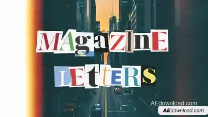 Magazine Cutout Letters Titles template preview