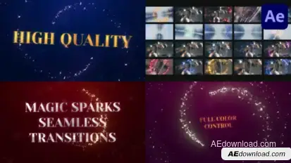 Magic Sparks Seamless Transitions | After Effects Elements template preview