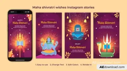 Videohive Maha shivratri wishes instagram stories Openers template preview
